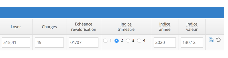 mise à jour de l'indice de revalorisation des loyers