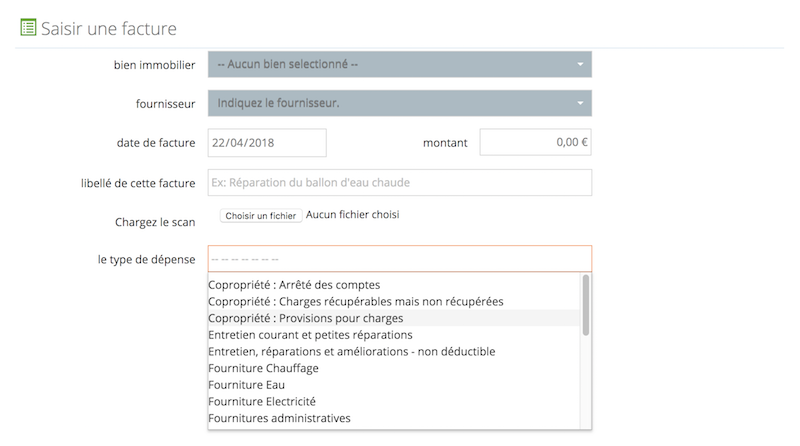 les types de dépenses immobilier